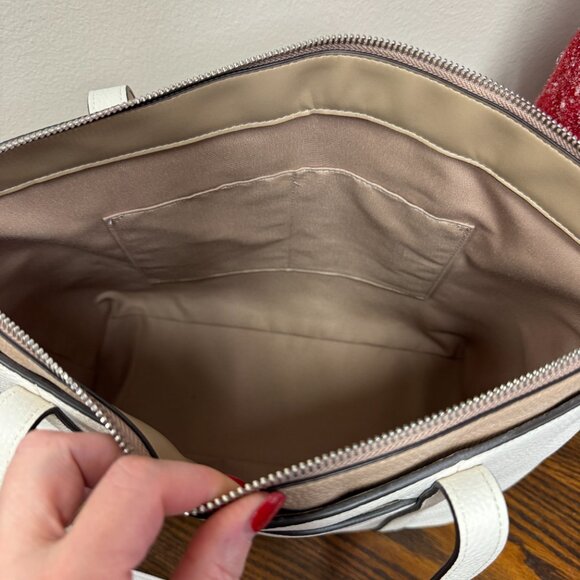 Coach May Tote Bag NEW Cream and Beige with Silver hardware - Picture 9 of 15